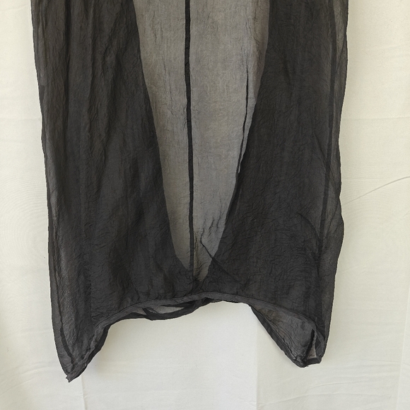 VTG Blue Fish Mesh Silk Navy Blue Boho Blouse Size 0 Women's - Picture 13 of 15